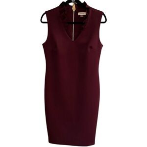 Calvin Klein Sleeveless Ruffled V-Neck Dress